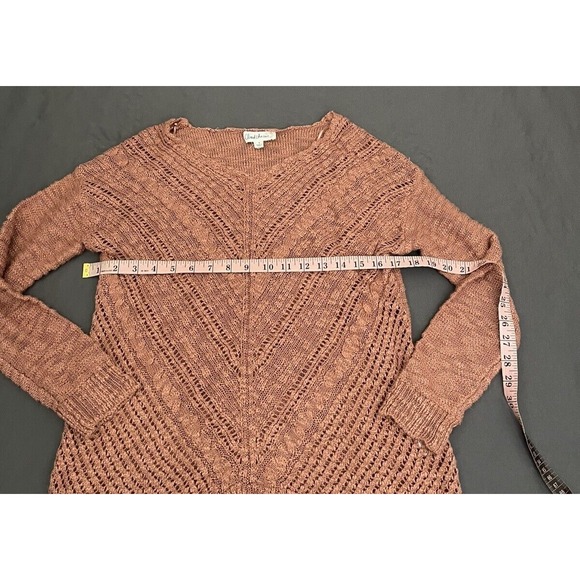 Cloud Chaser Sweater Womens Small Pink Pullover Open Knit Top - Picture 9 of 11